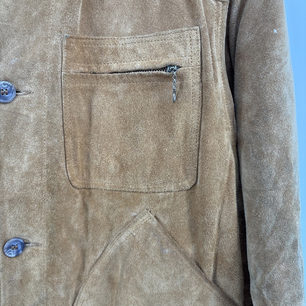 VTG Golden Bear Jacket Mens Large Suede Leather Corduroy Collar Made USA - Picture 10 of 12